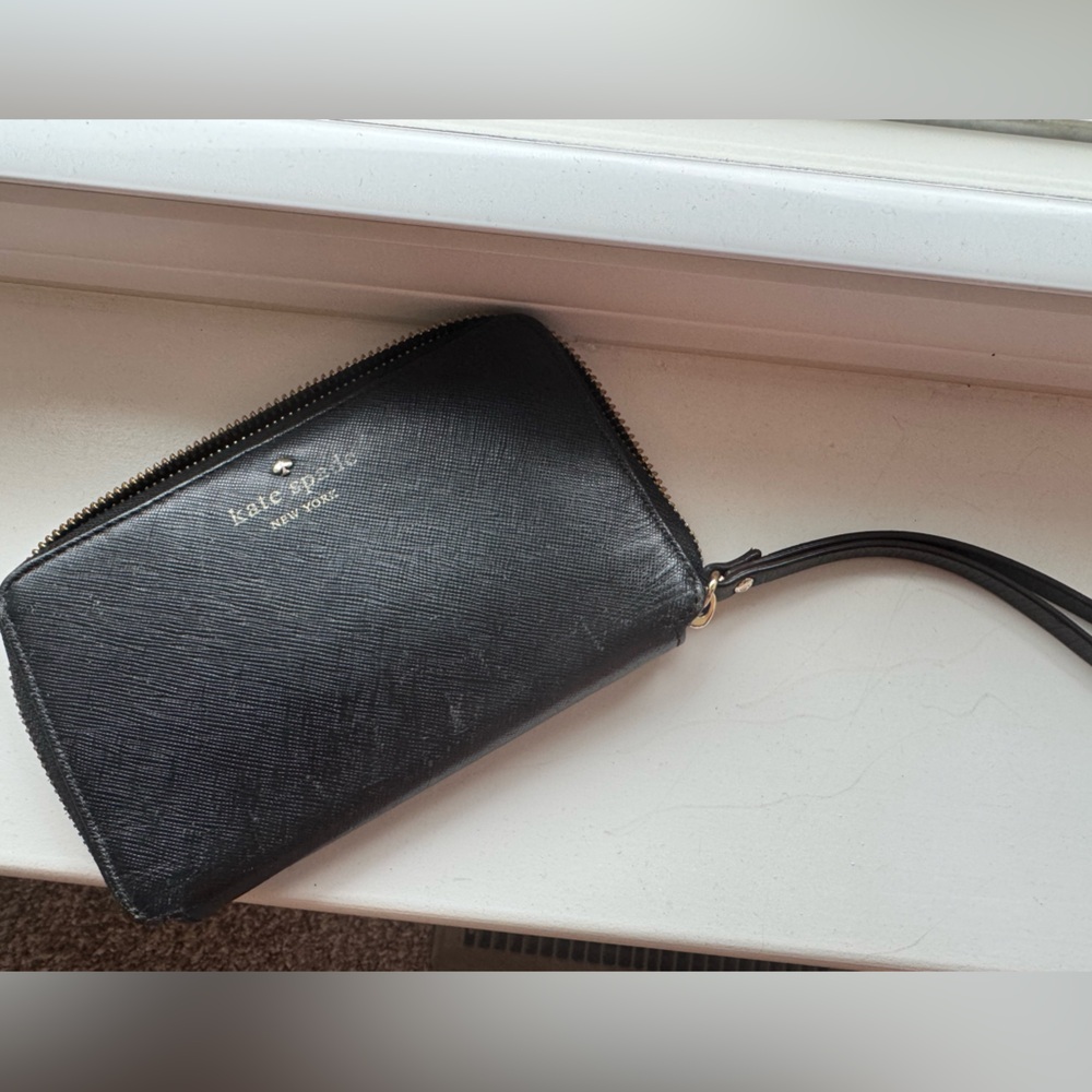 Kate Spade Black Leather Wristlet